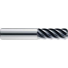 SGS - 1/2", 6 Flute, Single End, Solid Carbide, 0.06" Corner Radius End Mill - 3" OAL, 41° Helix, 1-1/4" LOC, Right Hand Cut - All Tool & Supply