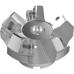 Seco - 3.15" Cut Diam, 1" Arbor Hole, 9mm Max Depth of Cut, 48° Indexable Chamfer & Angle Face Mill - 5 Inserts, Right Hand Cut, 5 Flutes, Through Coolant, Series R220.54 - All Tool & Supply