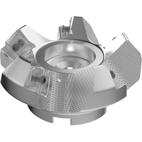 Seco - 100mm Cut Diam, 32mm Arbor Hole, 9mm Max Depth of Cut, 48° Indexable Chamfer & Angle Face Mill - 5 Inserts, 63 Insert, Right Hand Cut, 5 Flutes, Through Coolant, Series R220.54 - All Tool & Supply