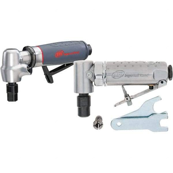 Ingersoll-Rand - 1/4" Collet, Angle Handle, Air Angle Die Grinder - 20,000 RPM, Rear Exhaust, 25 CFM, 0.4 hp, 1/4" Inlet - All Tool & Supply