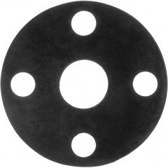 Value Collection - 2" Pipe, 2-3/8" ID x 6" OD Flange Gasket - Buna-N Rubber, Black, 1/8" Thick - All Tool & Supply