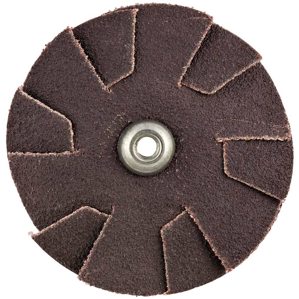 Norton - Slotted Overlap Discs; Abrasive Type: Coated ; Overlap Disc Type: Inward ; Disc Diameter (Inch): 3 ; Abrasive Material: Aluminum Oxide ; Grit: 100 ; Grade: Medium - Exact Industrial Supply