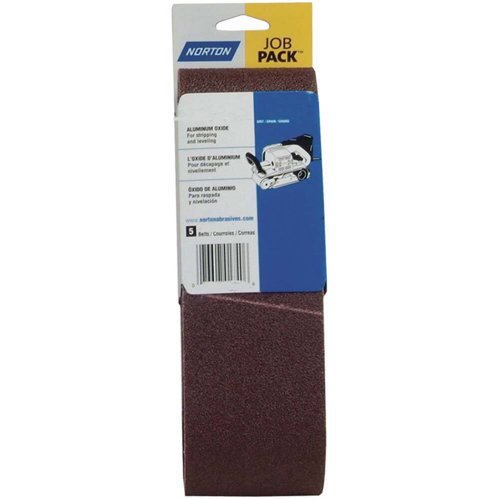 Norton - 3" Wide x 24" OAL, 100 Grit, Aluminum Oxide Abrasive Belt - All Tool & Supply