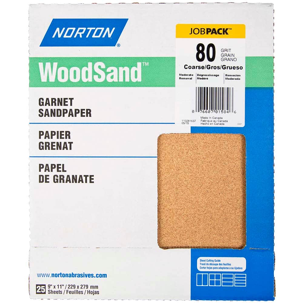 Norton - Sanding Sheets Abrasive Material: Garnet Grade: Coarse - All Tool & Supply