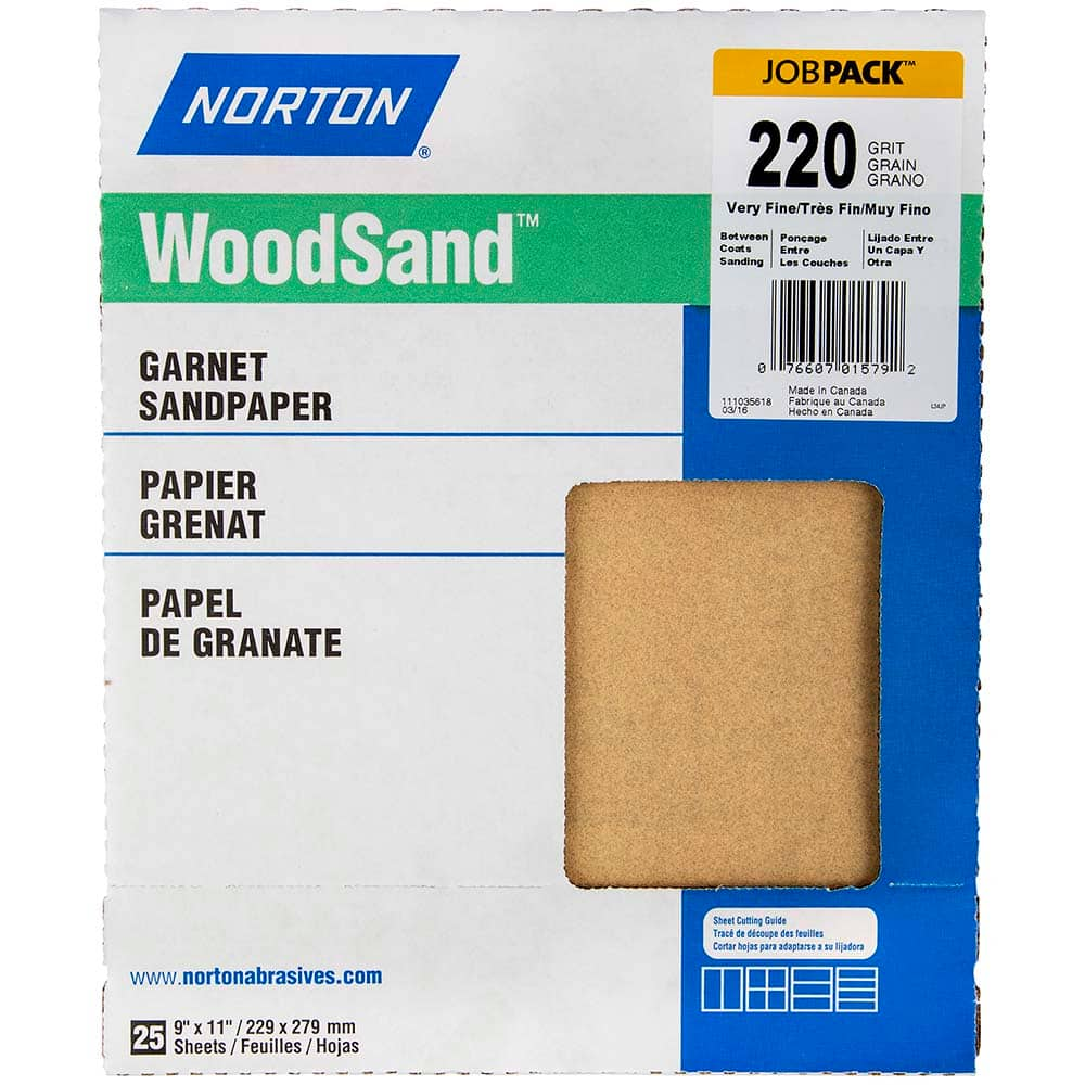 Norton - Sanding Sheets Abrasive Material: Garnet Grade: Very Fine - All Tool & Supply