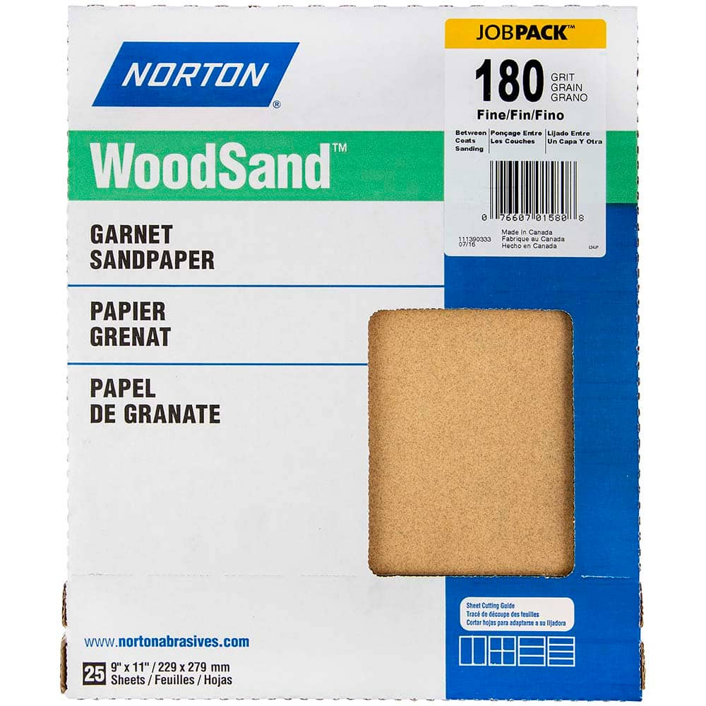 Norton - Sanding Sheets Abrasive Material: Garnet Grade: Fine - All Tool & Supply