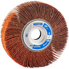 Norton - 6 x 1" 60 Grit Ceramic Unmounted Flap Wheel - Exact Industrial Supply