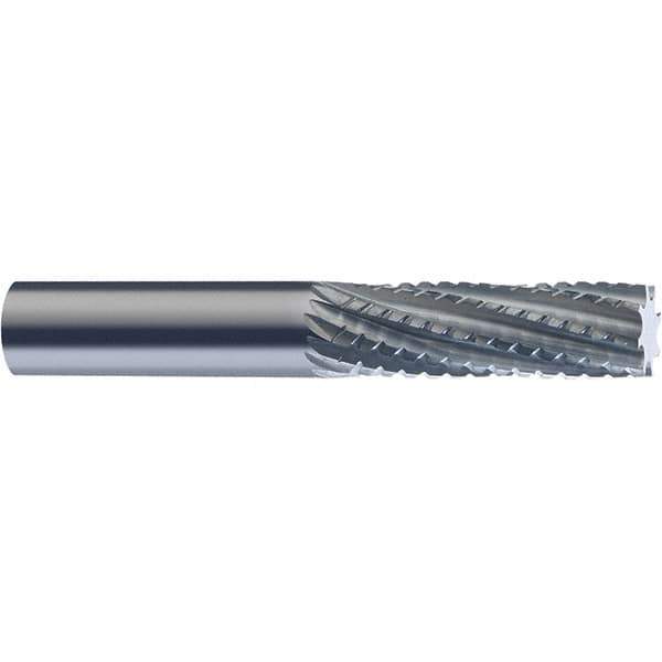 SGS - 10mm Diam, 28mm LOC, Plain End, Solid Carbide Diamond Pattern Router Bit - Right Hand Cut, 63mm OAL, Use on Carbon Composite - All Tool & Supply