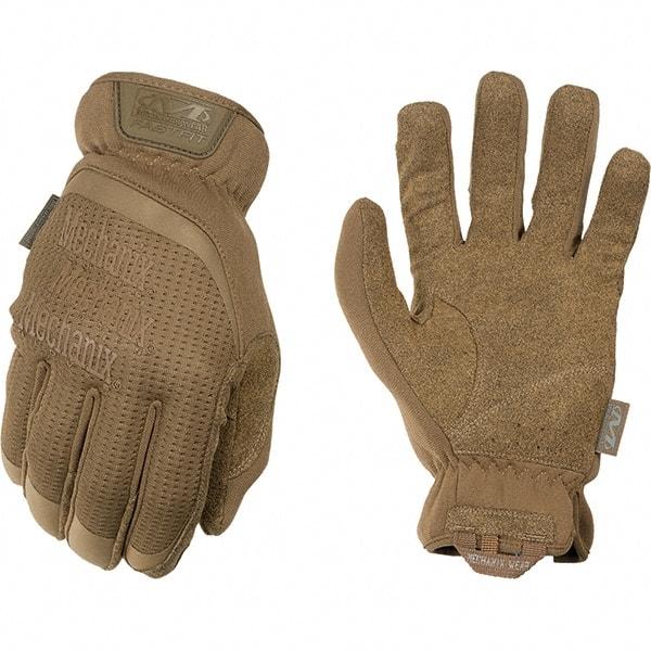 Mechanix Wear - Size L Work Gloves - For Mechanic's & Lifting, Uncoated, Elastic Band Cuff, Full Fingered, Tan, Paired - All Tool & Supply