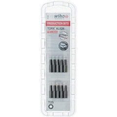 Wiha - 1/4" Drive T25 Torx Screwdriver Bit - 1" OAL, Insert Bit - All Tool & Supply