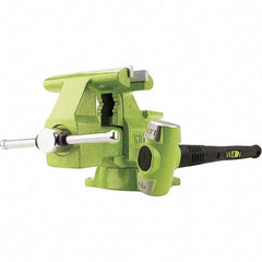 Wilton - 6-1/2" Jaw Width x 5-1/2" Jaw Opening Capacity, 3-13/16" Throat Depth, Bench & Pipe Combination Vise - 1/8 to 2-1/2" Pipe Capacity, Swivel Base, Bolt Down Attachment, Iron - All Tool & Supply