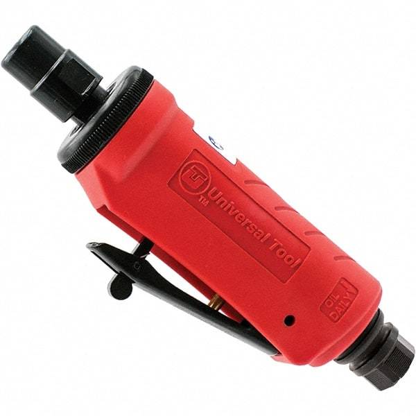 Universal Tool - 1/4" Collet, Straight Handle, Air Straight Die Grinder - Rear Exhaust, 4 CFM, 0.5 hp, 90 psi, 1/4" Inlet - All Tool & Supply