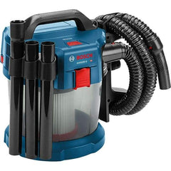 Bosch - 2.6 Gal Plastic Tank, Battery Powered Wet/Dry Vacuum - 18 Volt, 6.3 Amps, 5-1/4' Hose Fitting, Cordless - All Tool & Supply