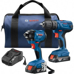 Bosch - 7 Piece 18 Volt Cordless Tool Combination Kit - Includes 1/2" Compact Drill/Driver & 1/4" Impact Driver, Lithium-Ion Battery Included - All Tool & Supply