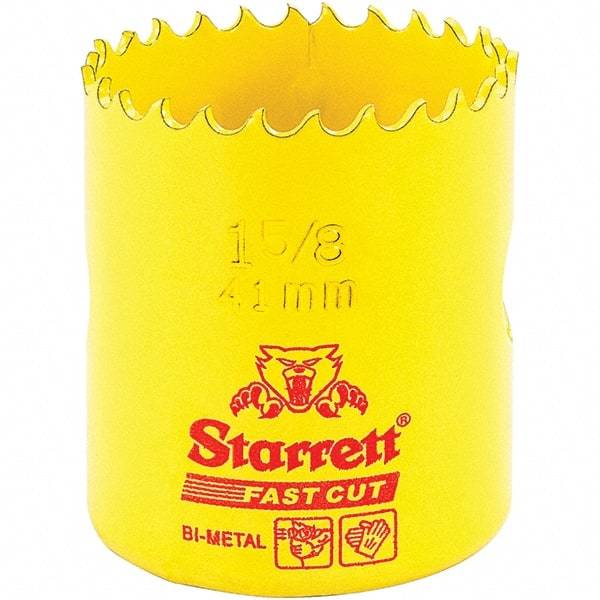 Starrett - 1-5/8" Diam, 1-5/8" Cutting Depth, Hole Saw - High Speed Steel Saw, Toothed Edge - All Tool & Supply