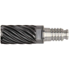 Kennametal - 25" Diam, 37.5mm LOC, 19 Flute 5mm Corner Radius End Mill Head - Solid Carbide, AlTiN Finish, Duo-Lock 25 Connection, Spiral Flute, 36° Helix - All Tool & Supply