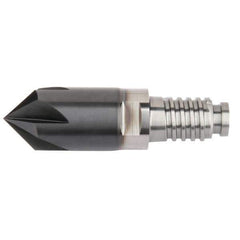 Kennametal - 12mm Diam, 3mm LOC, 5mm Chamfer Width, 5 Flute 60° Corner Chamfer - Solid Carbide, AlTiN Finish, Duo-Lock 12 Connection, Spiral Flute, 0° Helix - All Tool & Supply