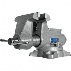 Wilton - 6-1/2" Jaw Width, 6-1/2" Opening Capacity, 4-3/8" Throat Depth, Iron Swivel Bench Vise - Double Lockdown Base Attachment, Anvil, 19-19/64" Long x 11" Wide x 9-13/32" High - All Tool & Supply