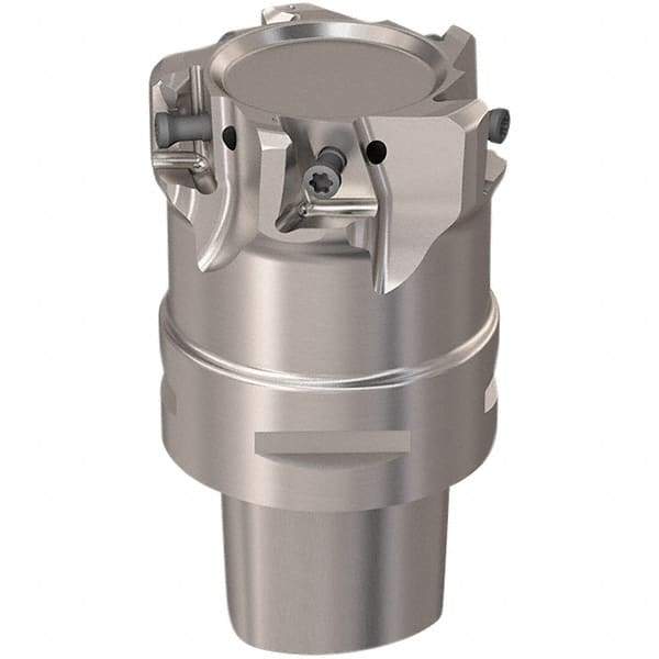 Seco - 54mm Cut Diam, 12mm Max Depth of Cut, 60mm OAL, Indexable Square Shoulder Slot Milling End Mill - LOEX12 Inserts, C5 Modular Connection, 90° Lead Angle, Through Coolant, Series C5-217.94-12 - All Tool & Supply