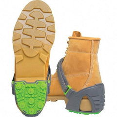 Winter Walking - Size 9.5-12, (Women's Size 11.5+) Strap-On Cleat - Tungsten Carbide Stud Traction, Green & Gray - All Tool & Supply