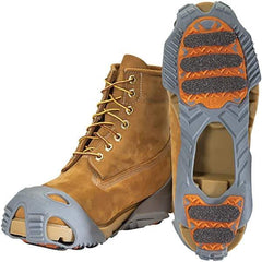 Winter Walking - Size 9.5-11, (Women's Size 11.5+) Overshoe Cleat - Grit Traction, Orange & Gray - All Tool & Supply