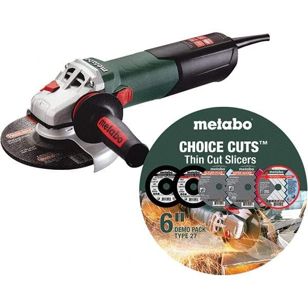 Metabo - 6" Wheel Diam, 8,500 RPM, Corded Angle & Disc Grinder - 5/8-11 Spindle, 120 Volts, 13.5 Amps - All Tool & Supply