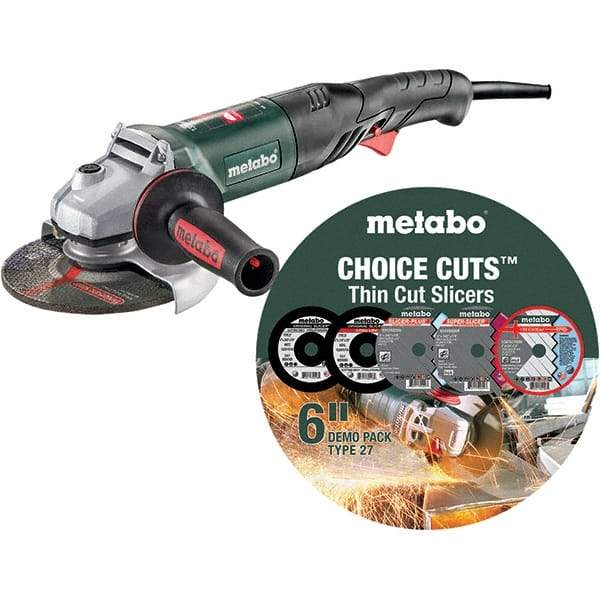 Metabo - 6" Wheel Diam, 9,600 RPM, Corded Angle & Disc Grinder - 5/8-11 Spindle, 120 Volts, 13.2 Amps - All Tool & Supply