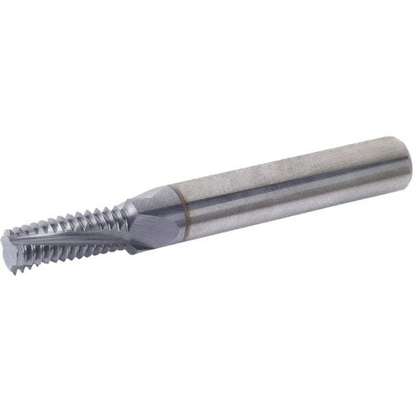 Vargus - 1/8-27 NPT, 7.5mm Cutting Diam, 4 Flute, Solid Carbide Helical Flute Thread Mill - Internal/External Thread, 9.4mm LOC, 63mm OAL, 8mm Shank Diam - All Tool & Supply