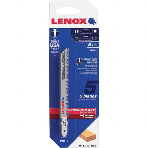 Lenox - Jig Saw Blades Blade Material: Bi-Metal Blade Length (Inch): 4 - All Tool & Supply