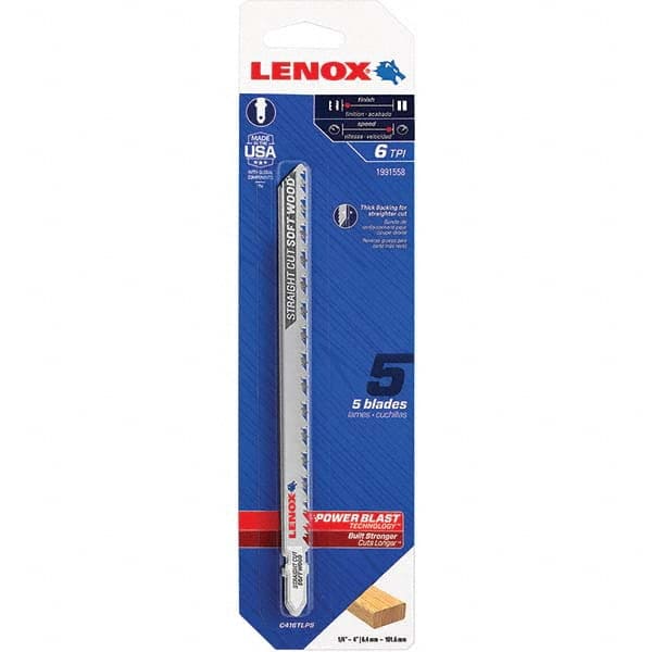 Lenox - Jig Saw Blades Blade Material: Bi-Metal Blade Length (Inch): 6 - All Tool & Supply