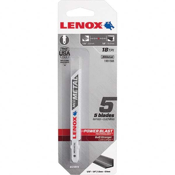 Lenox - Jig Saw Blades Blade Material: Bi-Metal Blade Length (Inch): 3-5/8 - All Tool & Supply