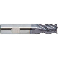 M.A. Ford - 1", 4 Flute, Single End, Solid Carbide, 0.09" Corner Radius End Mill - 4" OAL, 35, 38° Helix, Right Hand Flute, 1-1/2" LOC, Right Hand Cut - All Tool & Supply