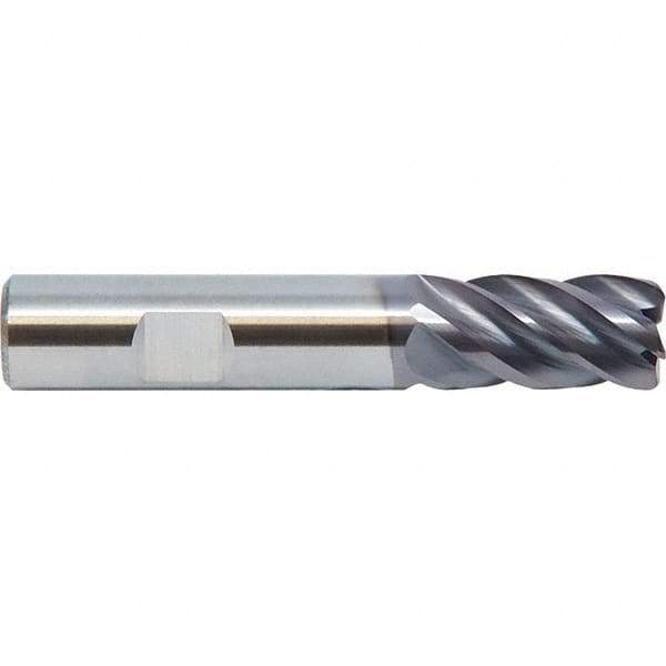 M.A. Ford - 1", 5 Flute, Single End, Solid Carbide, 0.09" Corner Radius End Mill - 4" OAL, 38° Helix, Right Hand Flute, 1-1/2" LOC, Right Hand Cut - All Tool & Supply