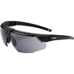 Uvex - Gray Lenses, Framed Safety Glasses - Anti-Fog, Black Frame, Adjustable Temples, Size Universal, Wrap Around - All Tool & Supply