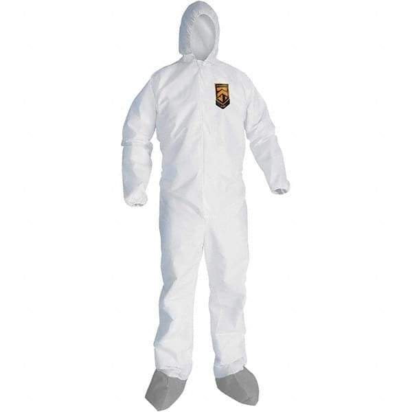 KleenGuard - Size 3XL Microporous Film Laminate General Purpose Coveralls - White, Zipper Closure, Elastic Cuffs, with Boots, Serged Seams - All Tool & Supply