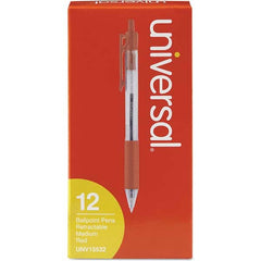 UNIVERSAL - Pens & Pencils Type: Comfort Grip Retractable Pen Color: Red - All Tool & Supply