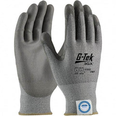 PIP - Size L, ANSI Cut Lvl A3, Puncture Lvl 2, Abrasion Lvl 4, Polyurethane Coated Dyneema Diamond Technology Cut Resistant Gloves - Palm & Fingers Coated, Knit Wrist, Gray, Paired - All Tool & Supply