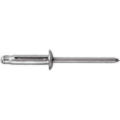 STANLEY Engineered Fastening - Size 6 Dome Head Aluminum Open End Blind Rivet - Aluminum Mandrel, 0.157" to 0.472" Grip, 3/16" Head Diam, 0.197" to 0.207" Hole Diam, - All Tool & Supply