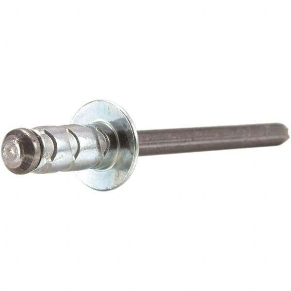 STANLEY Engineered Fastening - Size 4 Dome Head Aluminum Open End Blind Rivet - Aluminum Mandrel, 0.157" to 0.312" Grip, 1/8" Head Diam, 0.129" to 0.142" Hole Diam, 0.078" Body Diam - All Tool & Supply