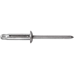 STANLEY Engineered Fastening - Size 6 Dome Head Aluminum Open End Blind Rivet - Aluminum Mandrel, 0.04" to 0.354" Grip, 3/16" Head Diam, 0.197" to 0.207" Hole Diam, - All Tool & Supply