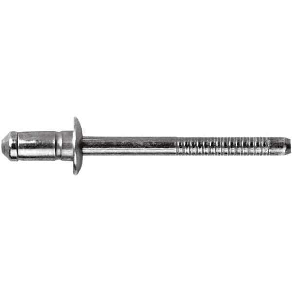 STANLEY Engineered Fastening - Size 6 Dome Head Steel Open End Blind Rivet - Steel Mandrel, 0.1378" to 0.2362" Grip, 3/16" Head Diam, 0.1929" to 0.2008" Hole Diam, 3.2" Body Diam - All Tool & Supply