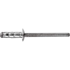 STANLEY Engineered Fastening - Size 6 Dome Head Steel Multi Grip Blind Rivet - Steel Mandrel, 1/4" to 1/2" Grip, 3/16" Head Diam, 0.1921" to 0.1961" Hole Diam, 3" Body Diam - All Tool & Supply