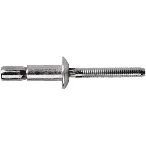 STANLEY Engineered Fastening - Size 8 Dome Head Stainless Steel Structural with Locking Stem Blind Rivet - Stainless Steel Mandrel, 0.08" to 3/8" Grip, 1/4" Head Diam, 0.261" to 0.276" Hole Diam, 0.153" Body Diam - All Tool & Supply