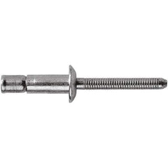 STANLEY Engineered Fastening - Size 8 Dome Head Stainless Steel Structural with Locking Stem Blind Rivet - Stainless Steel Mandrel, 0.08" to 3/8" Grip, 1/4" Head Diam, 0.261" to 0.276" Hole Diam, 0.162" Body Diam - All Tool & Supply