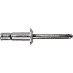 STANLEY Engineered Fastening - Size 8 Dome Head Stainless Steel Structural with Locking Stem Blind Rivet - Stainless Steel Mandrel, 0.08" to 5/8" Grip, 1/4" Head Diam, 0.261" to 0.276" Hole Diam, 0.162" Body Diam - All Tool & Supply