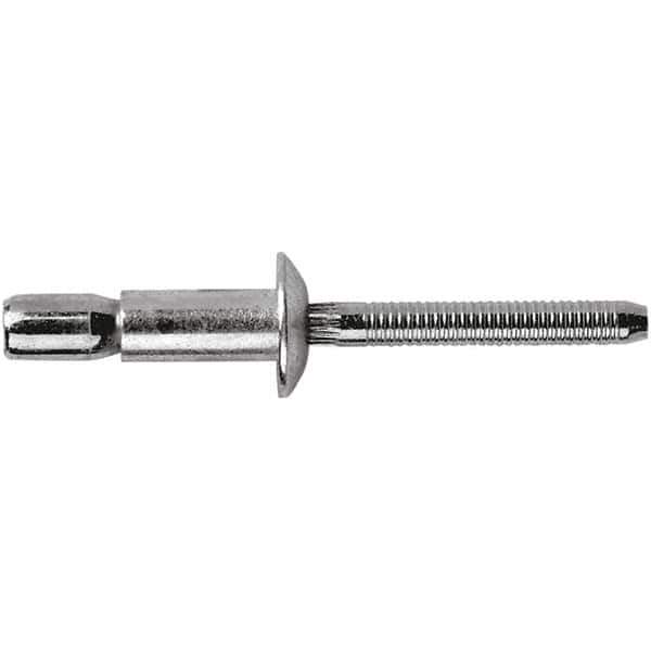 STANLEY Engineered Fastening - Size 8 Dome Head Steel Structural with Locking Stem Blind Rivet - Steel Mandrel, 0.08" to 3/8" Grip, 1/4" Head Diam, 0.261" to 0.276" Hole Diam, 0.153" Body Diam - All Tool & Supply