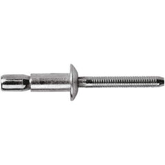 STANLEY Engineered Fastening - Size 8 Dome Head Steel Structural with Locking Stem Blind Rivet - Steel Mandrel, 0.08" to 5/8" Grip, 1/4" Head Diam, 0.261" to 0.276" Hole Diam, 0.153" Body Diam - All Tool & Supply