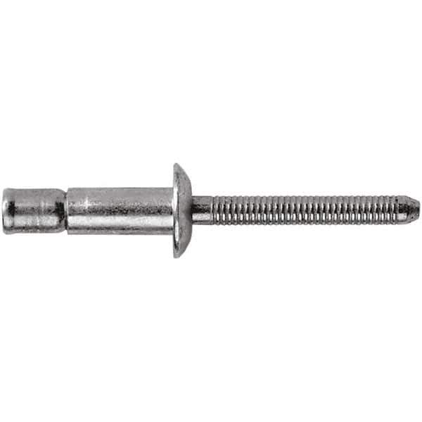 STANLEY Engineered Fastening - Size 6 Dome Head Steel Structural with Locking Stem Blind Rivet - Steel Mandrel, 0.064" to 0.437" Grip, 3/16" Head Diam, 0.194" to 0.204" Hole Diam, 0.12" Body Diam - All Tool & Supply