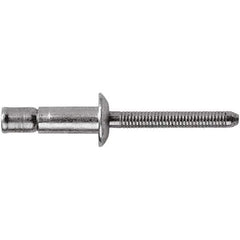 STANLEY Engineered Fastening - Size 8 Dome Head Steel Structural with Locking Stem Blind Rivet - Steel Mandrel, 0.08" to 3/8" Grip, 1/4" Head Diam, 0.261" to 0.276" Hole Diam, 0.162" Body Diam - All Tool & Supply