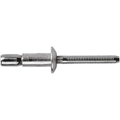 STANLEY Engineered Fastening - Size 6 Dome Head Steel Structural with Locking Stem Blind Rivet - Steel Mandrel, 0.062" to 0.427" Grip, 3/16" Head Diam, 0.194" to 0.204" Hole Diam, 0.114" Body Diam - All Tool & Supply